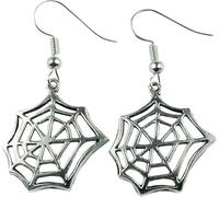 Silver Knight Antique Silver Spider's Web Earrings on Sterling Silver Hooks, in a Velvet Gift Bag. Cobweb, Cob Web, Spiderweb Jewelry.