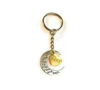 Silver Knight Aunt I Love You to The Moon and Back Gold and Silver Tone Keyring Keychain