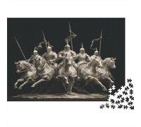 Silver Knight Carrying A Spear And Shield Rätsel Für Erwachsene || 52x38cm/1000pcs Puzzles Lernspiele Home Decor Puzzles