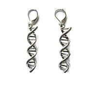 Silver Knight DNA Earrings Double Helix DNA Strand Biology Geek in a Gift Bag