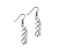 Silver Knight DNA Strand Earrings on Sterling Silver Hooks. Polynucleotides Science Gift Earrings in a Gift Bag
