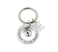 SILVER KNIGHT Forever in My Heart Key Ring, Personalized Memorial, Infant Loss Keyring, Initial Mommy of an Angel, Baby Gift Bag