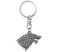 Silver Knight Game of Thrones Inspired Keychain - House Stark - Direwolf - Dire Wolf - Cosplay Keychain