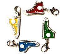 Silver Knight High Top Trainer Charms, Sneaker Charms, Shoe Charms, Sport Shoe Charms, Basketball Shoes, Converse Inspired Trainer Charms (Yelloe)