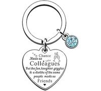 Silver Knight Personalised 'Chance Made Us Colleagues' Best Coworker Gift Thank You Gift Keychain for Women Work Bestie Friend Leaving, Appreciation Keyring in a Velvet Gift Bag.