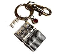 Silver Knight Personalised Death Note Inspired Keychain with Initial & Birthstone, Manga, Japanese, Cosplay, Anime, Deathnote