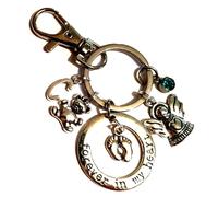 Silver Knight Personalised 'Forever In My Heart' Baby Loss, Miscarriage, Stillbirth Keychain with Initials & Birthstone, Baby Loss Angel Condolences