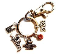 Silver Knight Personalised Martial Arts Keychain with The Year, Initials & Birthstone, Karate, Judo, Kung Fu, Jiu-Jitsu, Taekwondo, Sambo, Muay Thai, Silat, Eskrima, Bakom, Ninjutsu