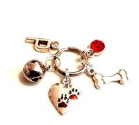 Silver Knight Personalised Pet Collar Charms and Bell with Initial & Birthstone, Dog Bone, Paw Print, Pet Bling, Best Friend, Dog Jewelry, Pampered Pooch