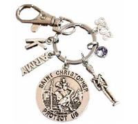 Silver Knight Personalised St Christopher Army Soldier Keychain With Initials, Year & Birthstone, Squaddie Keychain, Passing Out Gift, New Soldier Gift