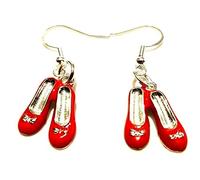 Silver Knight Red Ballet Shoe Earrings on Sterling Silver Hooks/ Wizard of Oz Dorothy Shoes Jewellery/ Dancing Shoe Earrings, Shoes 20mm x 15mm