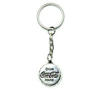 Silver Knight Retro Coca Cola Top Lid Keyring Keychain in Gift Bag - Coke Bar Staff Bag Charms