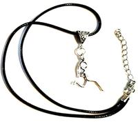 Silver Knight Running Girl Pendant on an Adjustable Waxed Cord Necklace, Runner Necklace, Hippy Boho Motivational Fitness Necklace, Marathon Girl, Athlete Jewelry