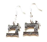 Silver Knight Singer Sewing Machine Earrings, 925 Silver Wires, I Love Sewing, Sewer Gift Ideas for Seamstress, Tailor