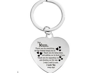 Silver Knight Stainless Steel 'Dear Mum, Thank You For Everything' Keychain in a Velvet Gift Bag, Mother's Day Gift, I Love You, Keyring, Bag Charm