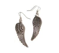 Silver Knight Tibetan Silver Angel Wings Dangle Earrings on Sterling Silver Hooks in a Gift Bag