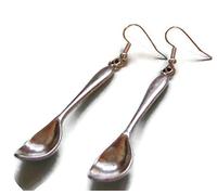 Silver Knight Tibetan Silver Dinner Time Spoon Earrings On Sterling Silver Hooks Free Organza Gift Bag