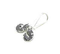 Silver Knight Tibetan Silver NAUTILUS Earring, 925 Silver Plated Kidney Wires, Sea Shell, Organza Gift Bag
