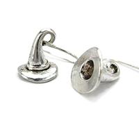 Silver Knight Tibetan Silver Witches Wizards Hats on Sterling Hooks in a Gift Bag Halloween