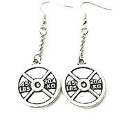 Silver Knight Weights Workout Earrings on Sterling Silver Hooks. Fitness Gym, Bodybuilding Jewelry, Dumbbell,Motivational in a Gift Bag