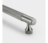Silver Knurled Cabinet T Bar Handle - Solid Brass - Hole Centre 160mm - Se Home