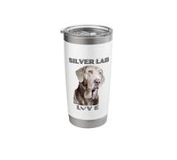 Silver Labrador Retriever Dog Stainless Steel Insulated Tumbler