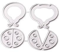 Silver Ladybird Cutting Stencil Metal Cutting Sheets Die Cutting Frame Stencil for Scrapbooking Cards Place Cards Birthday Scrapbooking Cutting Dies