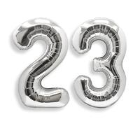 Silver Large Number 23 Balloons: 40 Inch Large Foil Number Balloons Big SizeHelium Balloon Age 0-9 Mylar Balloons for 23th Birthday Party Baby Shower Anniversary Decorations