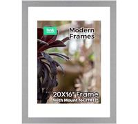 SILVER Large Picture Poster Frame Size 16X20 inches, 40.64X50.8cm, 406X508mm with White mount for Image, Photo, Artwork, or Print Size 12X17 inches, 30X43cm, 300X430mm [SILVER Frame]