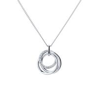 Silver Layered Circles Cubic Zirconia Pendant