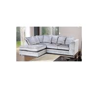 (Silver, Left hand corner) Bella Crushed Velvet Corner sofa