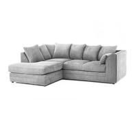 (Silver, Left Hand Corner ) Luxor Jumbo Cord 4 Seater Corner Sofa