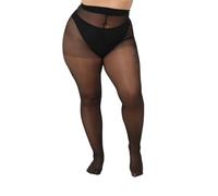 Silver Legs 20 Denier Plus Size Tights, Sizes From XL to 5XL, Made in Italy (UK, Alpha, 5XL, Plus, Regular, Breathtaking Black)