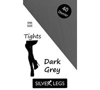 Silver Legs 40 Denier Semi-Opaque Tights - Slate Grey - One Size