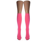 Silver Legs Knee High Socks with Ribbed Texture, Semi-Opaque, 4 Bright Colour Options, UK Shoe Sizes 3-8 (Nylon, Neon Pink)
