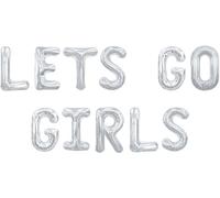 Silver Lets Go Girls Balloon Foil Balloon, 1m (2 Pack)