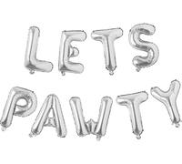 Silver Lets Pawty Foil Balloon, 1m