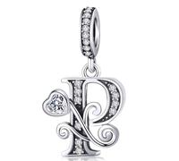 Silver Letter Charm Fit for Pandora Charms Bracelet Alphabet Initial Dangle Charms Jewelry Gifts for Women P
