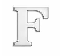 Silver Letter F Metal Phone Sticker with 3M Sticky Backing