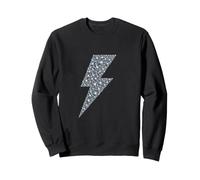 Silver Lightning Bolt Design - Glam Rock Electric Flash Sweatshirt
