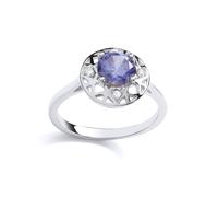 Silver Lilac CZ Moonlight Frost Cluster Ring - GVR837 Jewelco London White Q