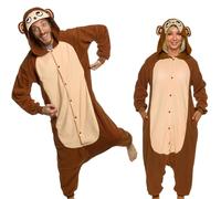 Silver Lilly Adult Pajamas - Plush One Piece Cosplay Monkey Animal Costume (M)