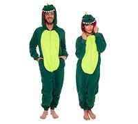 Silver Lilly Slim Fit Animal Pajamas - Adult One Piece Cosplay Dinosaur Costume (Green, Large)