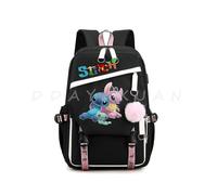 (Silver) Lilo And Stitch Backpack Waterproof Bookbag Laptop Rucksack Travel Usb Large Capacity Mochila School Bag For Kids