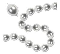Silver Link Balloons, 60PCS Linking Balloons with Tail for Balloon Wall Arch and Chains, Quick Linkable Balloon for Wedding Birthday Baby Shower Engagement Graduation Party Decorations (6inch)