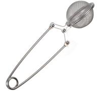 Silver Long Handle Loose Leaf Ball Tea Spoon, Stainless Steel Tea Leaves Herb Mesh Ball Infuser Filter Squeeze Strainer Spoon Tea Ball Strainers