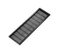 Silver Louvred Vent Grill Cover ABS Material for Home Improvement | ABS Vent Grill 220x59mm Kitchen Plinth Vent Cover Office Wall Vent Cover Black Silver Vent Grate