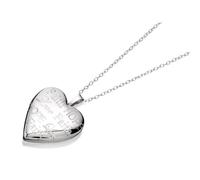Silver Love, Faith, Hope Heart Locket And Chain - F4301