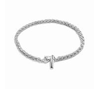 Silver Love Heart Bracelet Multi Snake Chain Sparkling Disc Mouse Clasp Bangle