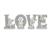 Silver LOVE Ornament, Bling Crushed Diamond, Handmade Craft, Wedding Anniversary, Birthday Present - 18cm